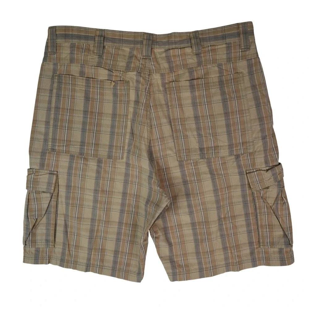 Vintage Wrangler Hero Cargo Shorts Mens 36x10 Plaid Cotton Outdoor Utility Y2K